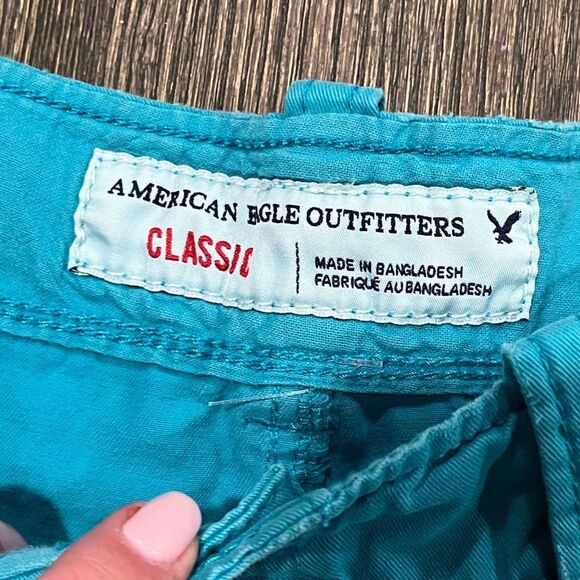 American Eagle Outfitters Classic Fit Cargo Shorts Pockets Blue Mens Size 34 - Picture 3 of 6